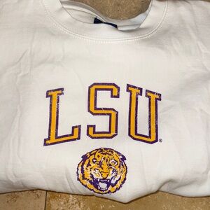 Blue 84 White Cotton Blend LSU cropper Shirt